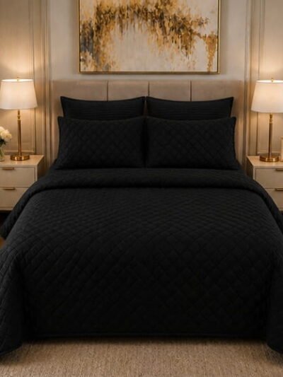 All Black Quilt Set